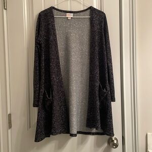 LuLaRoe “Caroline”Black and Gray Knit Cardigan Sweater